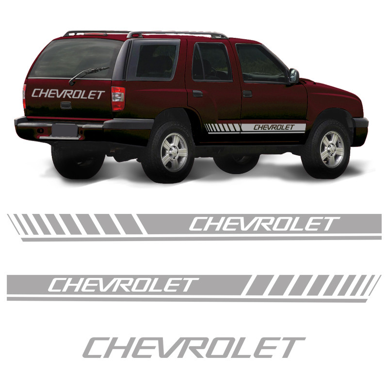 Kit Faixa Blazer Adesivo Lateral e Traseiro Chevrolet Cinza Genérico
