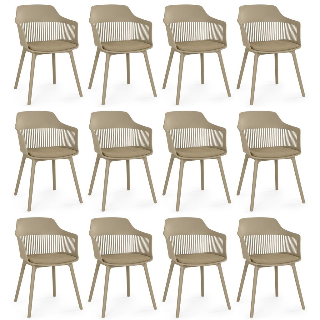 Kit 12 Cadeiras de Jantar Estofada Marcela em Oferta na Shopee