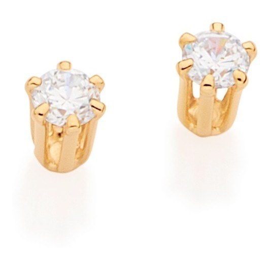 Brinco Solitário Tulipa Formado Zircônias Rommanel 525623 em Oferta na Shopee