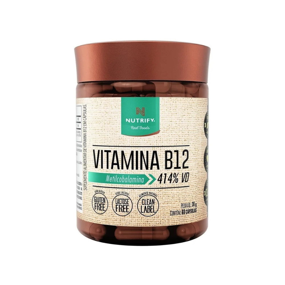 Vitamina B12 Metilcobalamina 414% Vd Suplemento -60 Cápsulas