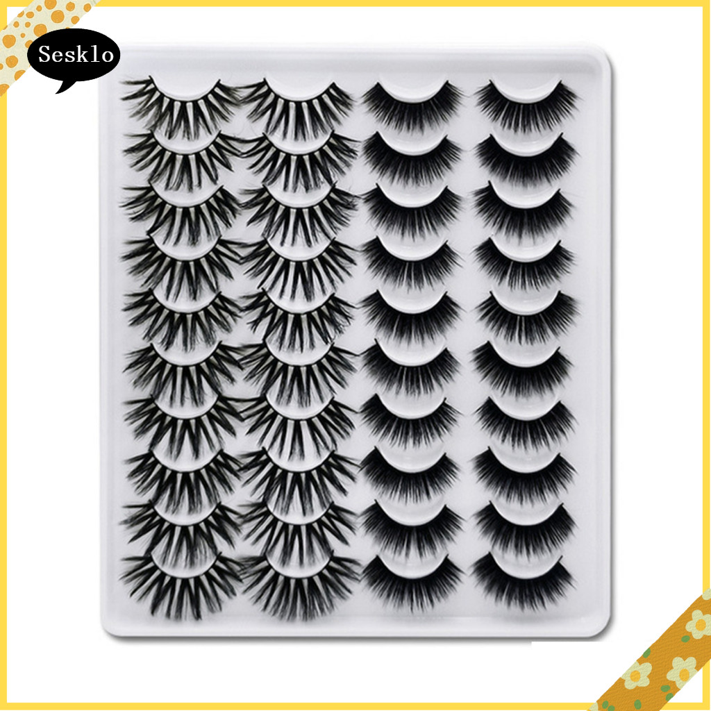 [SK] 20 Pares Cílios Falsos Naturais Espessos 6D Faux Mink Hair Lashes Maquiagem