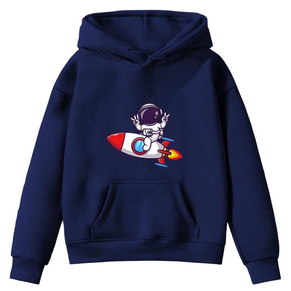 Moletom Kids Alta Qualidade Infantil Canguru Astronauta Foguete Rocket Infância Tv Diversão Lazer Shopping Envio Rápido