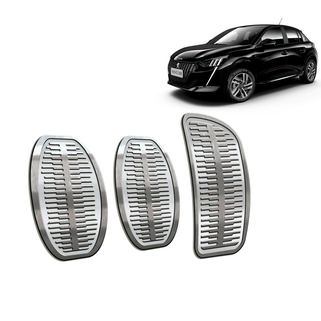 Pedaleira Peugeot 208 21/.. Manual Aço Inox - Não fura o pedal em Oferta na Shopee