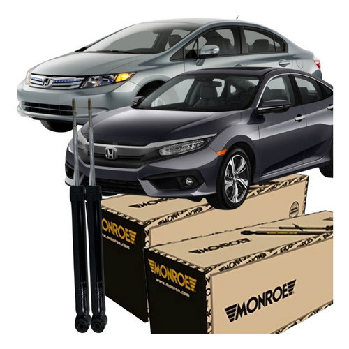Par Amortecedor Traseiro Monroe New Civic 2012 2016