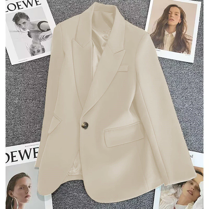 Marfim Blazer Branco Blazer All-Match Slimmer Look Student Versão coreana Fato Pequeno — imagem 1