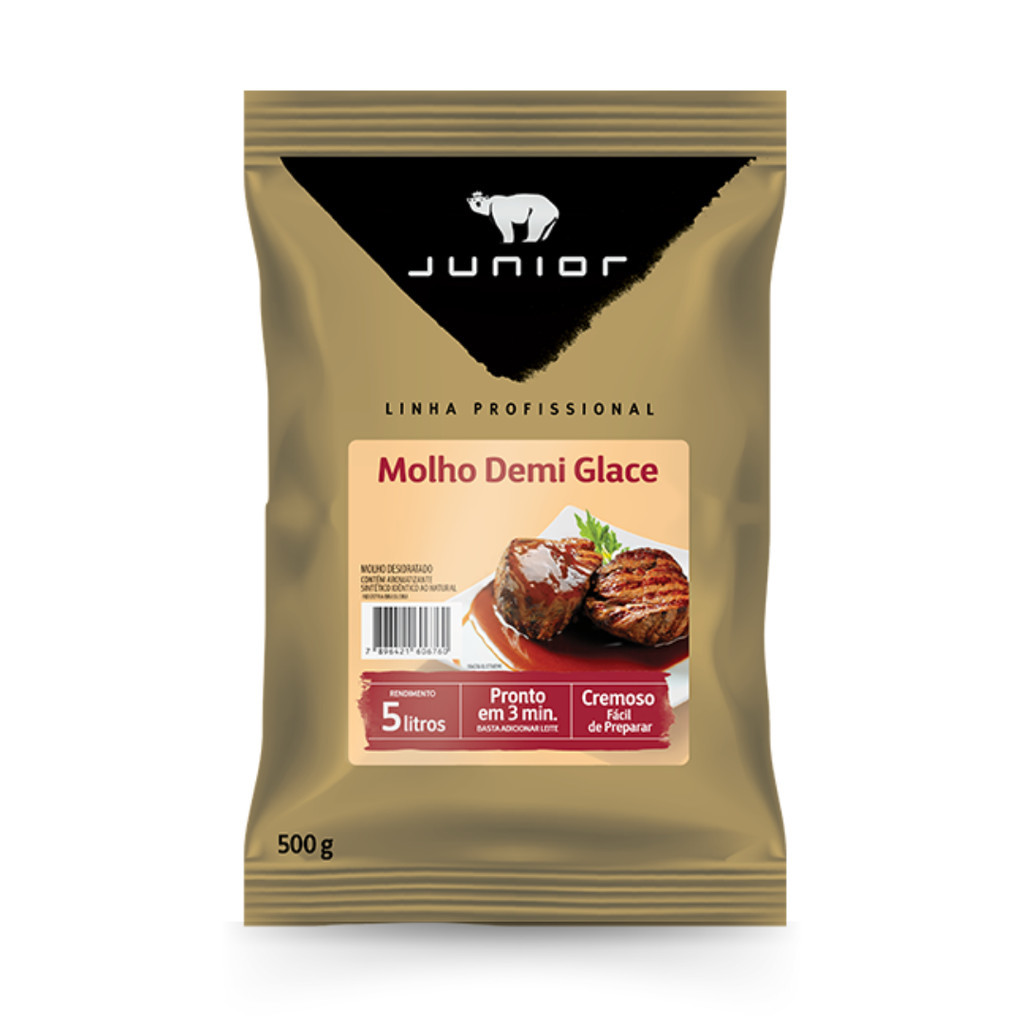 Molho Em Pó Demi Glace Para Carnes Desidratado 500g Junior Profissional Prático Cremoso Saboroso Restaurante Lanchonete