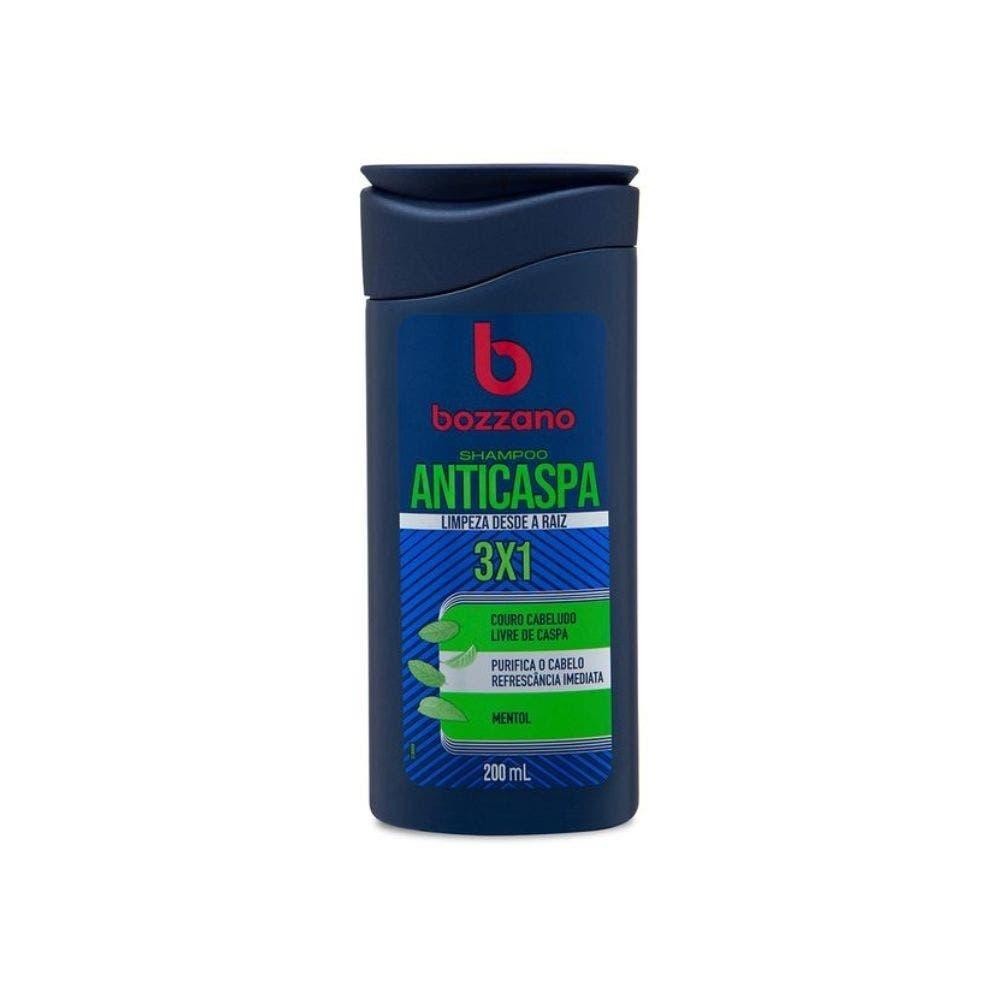 Shampoo Anticaspa 3x1 Bozzano Mentol 200ml - Beauty