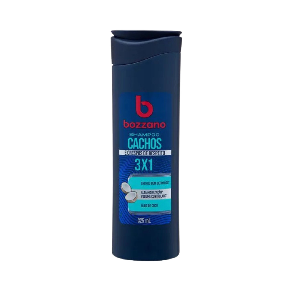 Shampoo Cachos Crespos Masculino Hidratante Bozzano 325Ml