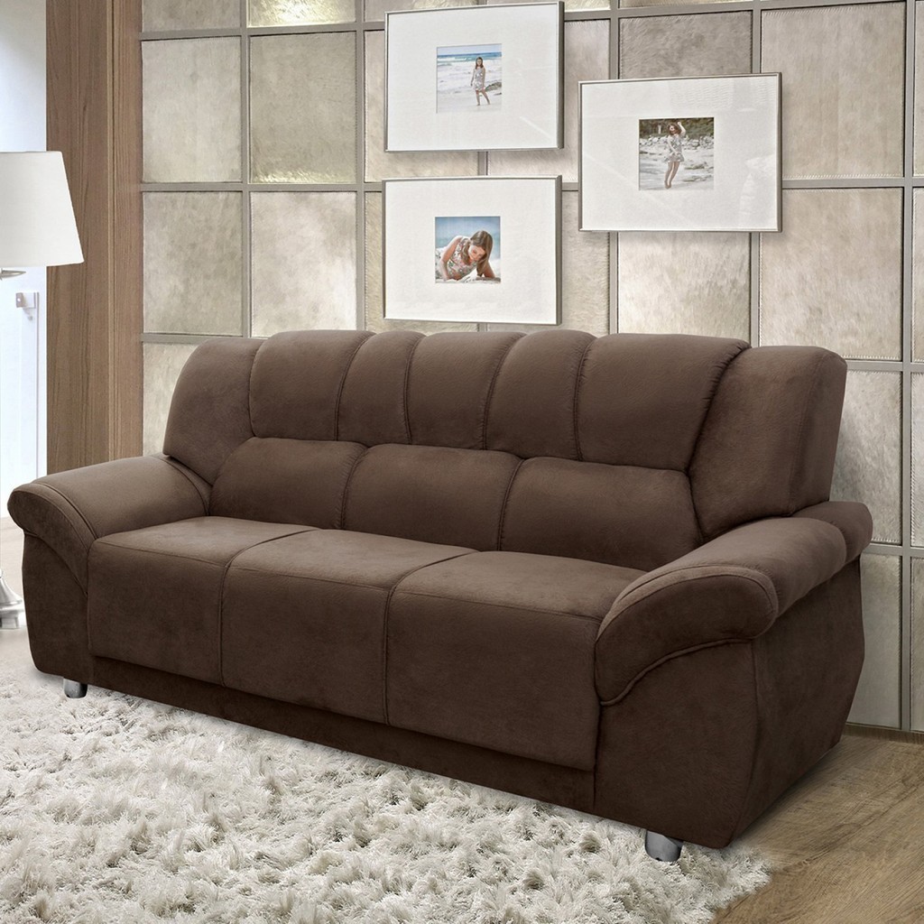 Sofá 3 Lugares 184cm Cordoba  Marrom - Home & Living