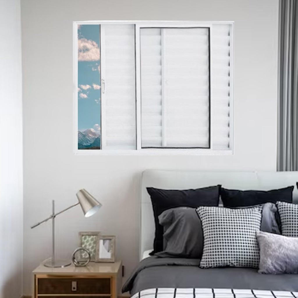 Janela Veneziana de Alumínio 3 Folhas 120 X 120cm Linha Modular 120cm x 120cm - Home & Living