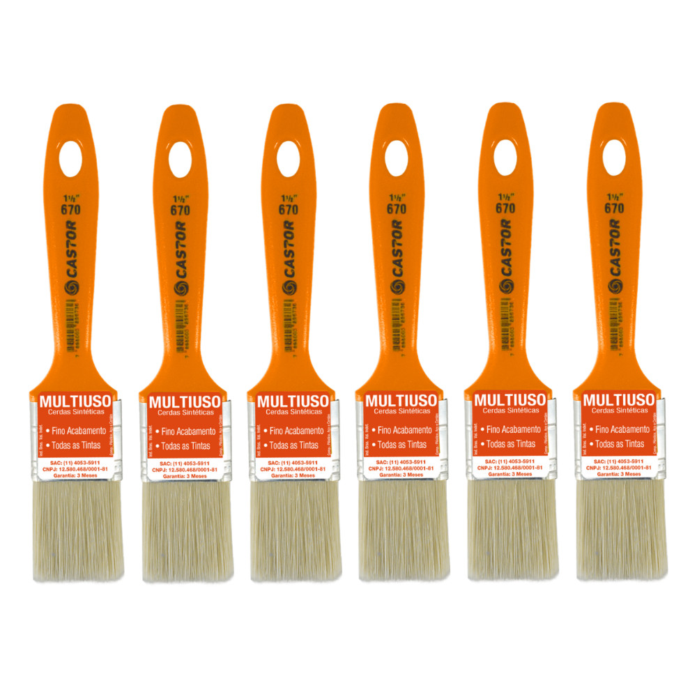 Kit 6 Trinchas 1 1/2" Seda Plus Série 670 - Castor em Oferta na Shopee