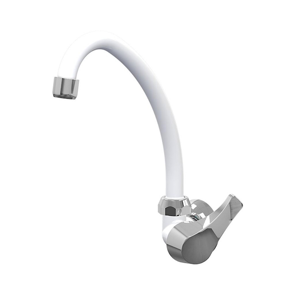 TORNEIRA DE COZINHA DE PAREDE PREMIUM - BRANCA CROMADA em Oferta na Shopee