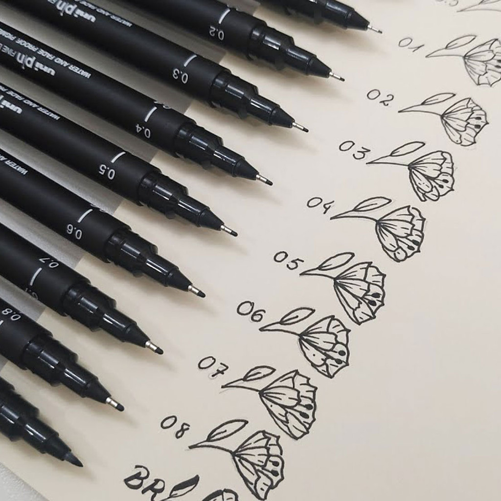 Caneta Uni Pin Nanquim Nankin Tecnica Fine Line Ponta Fina Desenho Profissional em Oferta na Shopee