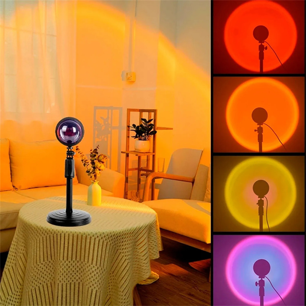 Luminária Por Do Sol Luz Noturna Projetor Led Sunset Casa Loja Fundo Decoração Colorida Atmosfera Lâmpada em Oferta na Shopee