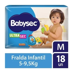 Fralda Babysec Galinha Pintadinha Ultrasec M 18 Unidades