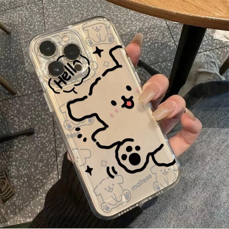 Capa Para Cão Da Linha Fofa Samsung Galaxy A34 5G A55 A35 S24 Ultra S23 S22 S21 Plus Nota 20 A14 A13 Traseira Em Silicone Macio O Galaxymaltese