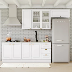 Cozinha Compacta 04 Peças com Aéreo para Geladeira Americana Henn