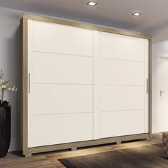 Guarda Roupa Casal 2 Portas Deslizantes 4 Gavetas Palace Henn