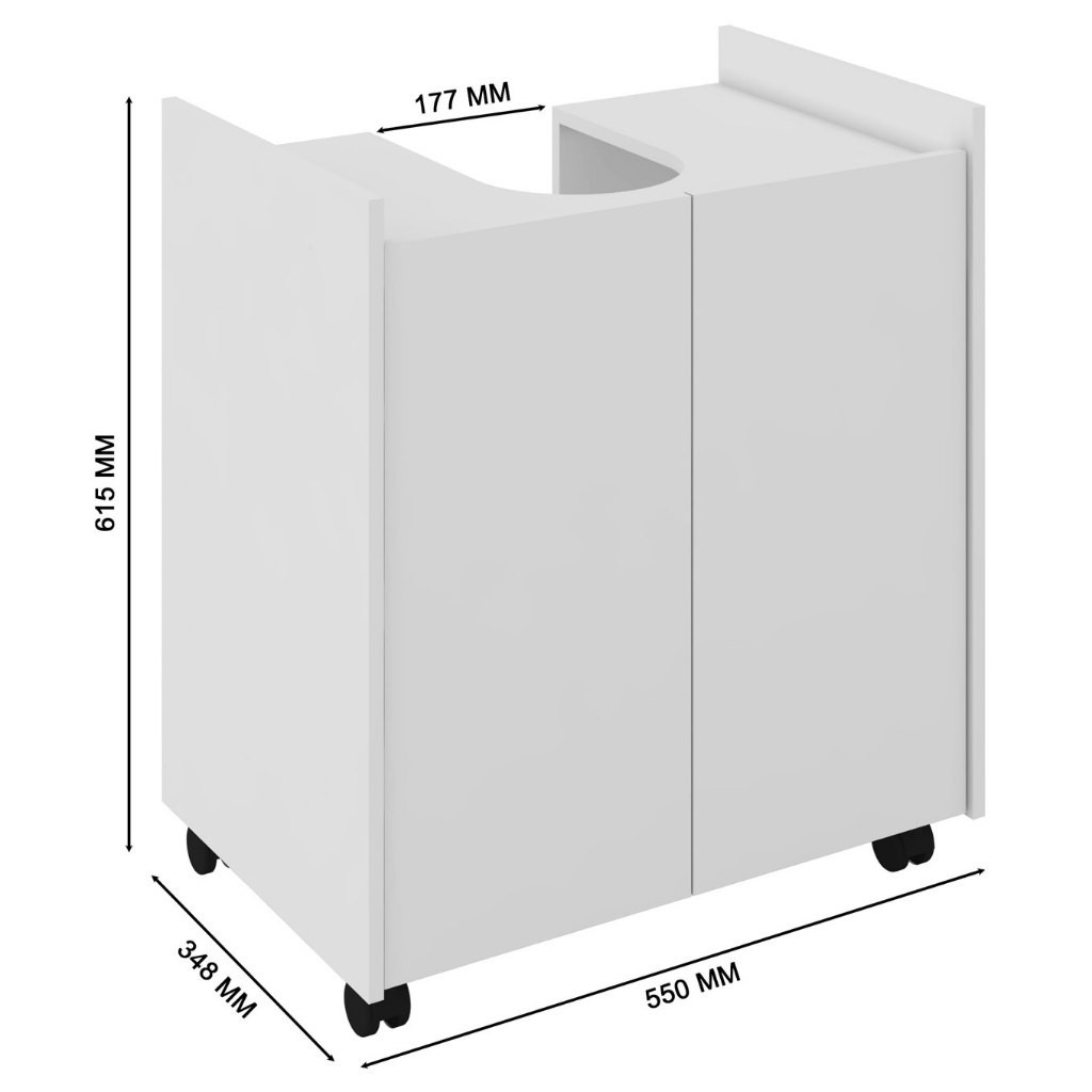 Gabinete Armário Coluna de Pia Banheiro Branco Potenza - Decoração Diferente
