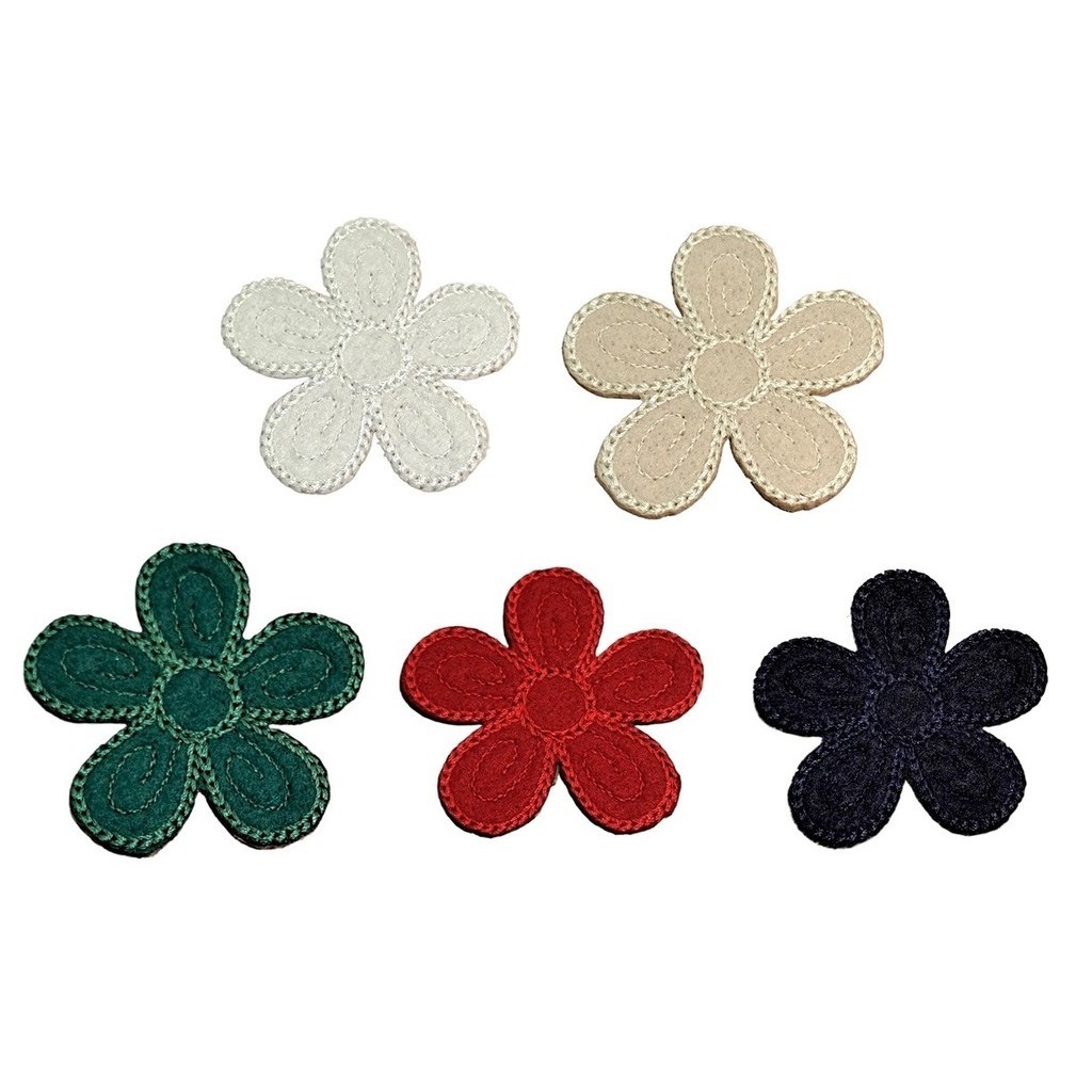 FLOR FELTRO PESPONTO PATCH APLIQUE TERMOCOLANTE KIT 5PÇ