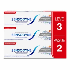 SENSODYNE KIT CREME DENTAL BRANQUEADOR EXTRA FRESH 3 UNIDADES COM 90G
