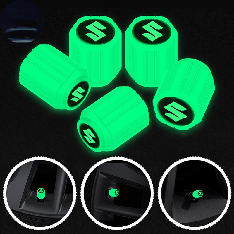 4pcs Luminous Universal Carro Luminoso Motocicleta Tampas De Válvulas De Pneus Para Suzuki ERTIGA Swift XL7 SX4 Jimy vitara Acessórios