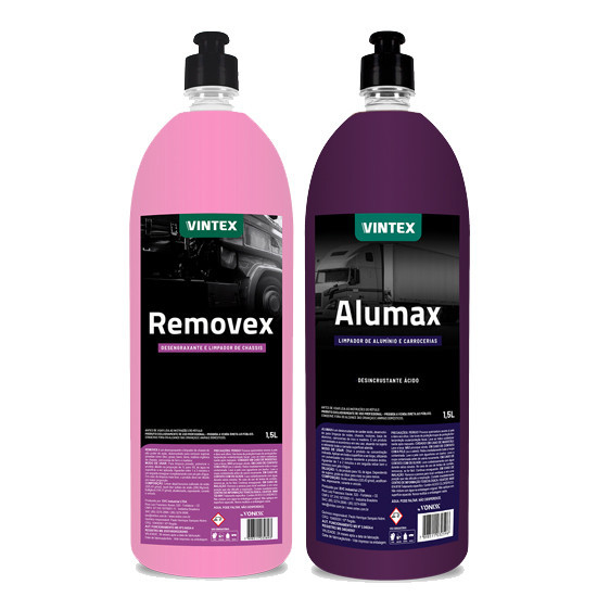 Removex desengraxante limpador de chassi + Alumax limpador de Alumínio - Vintex (1.5 L)