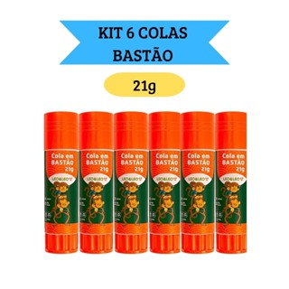 Kit 6 Colas em Bastão Escolar 21g  Escritório Artesanato Leo&Leo em Oferta na Shopee