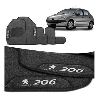 Tapete Peugeot 206 99 A 2010 Carpete Grafite Logo Bordado em Oferta na Shopee
