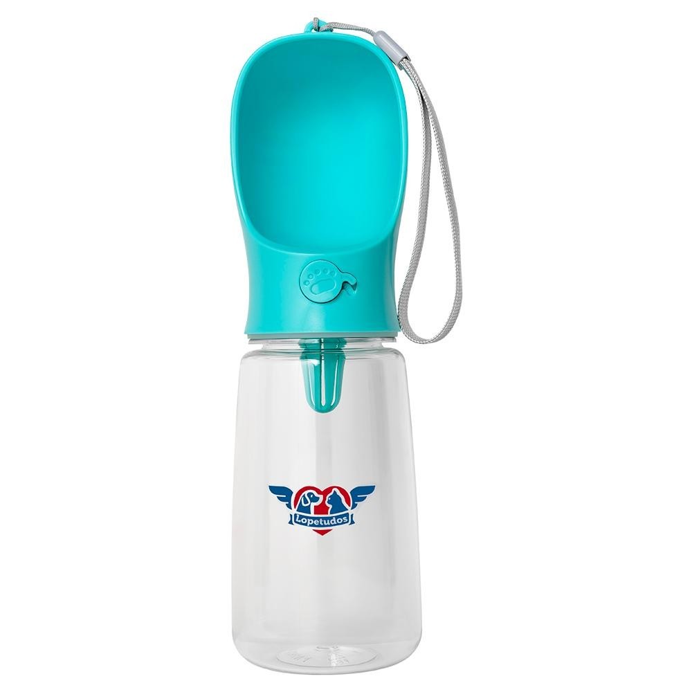 Bebedouro para Pets Portátil Lopetudos HydrateHikes1, 550ml, Turquesa, LP-BDP-TL550