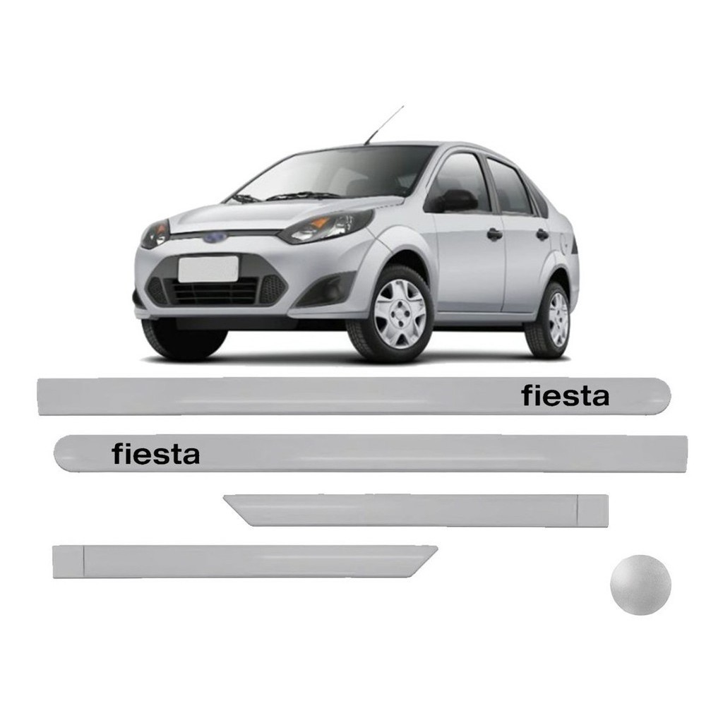 Friso Lateral Ford Fiesta Sedan Rocam Prata Enseada 11 12 13