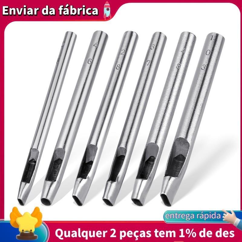 6 Tamanhos De Perfurador De Furo Oval Para Couro 6mm-10mm Kit De Ferramentas De Perfuração Manual De Oco Artesanato Em