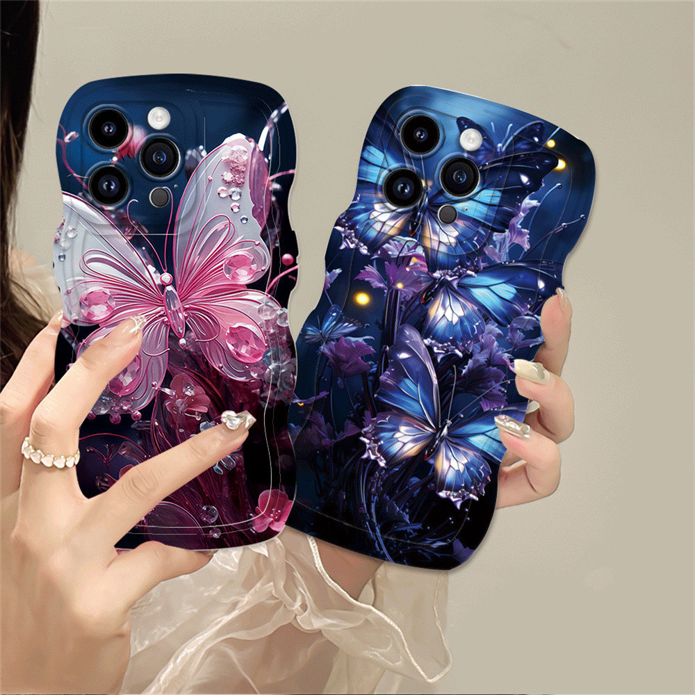 Capa De Celular Borboleta Diamante De Luxo HOSTR Para Samsung A54 A15 A05 A05S A24 A14 A04 A04E A13 A03S A53 A73 A33 A02 A50S A30S A23 A22 A21S A11 A51 A30 A52 A71 A53 A32 A73