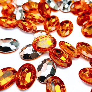 Chaton Oval 10x14mm - Laranja - Base Irregular em Oferta na Shopee