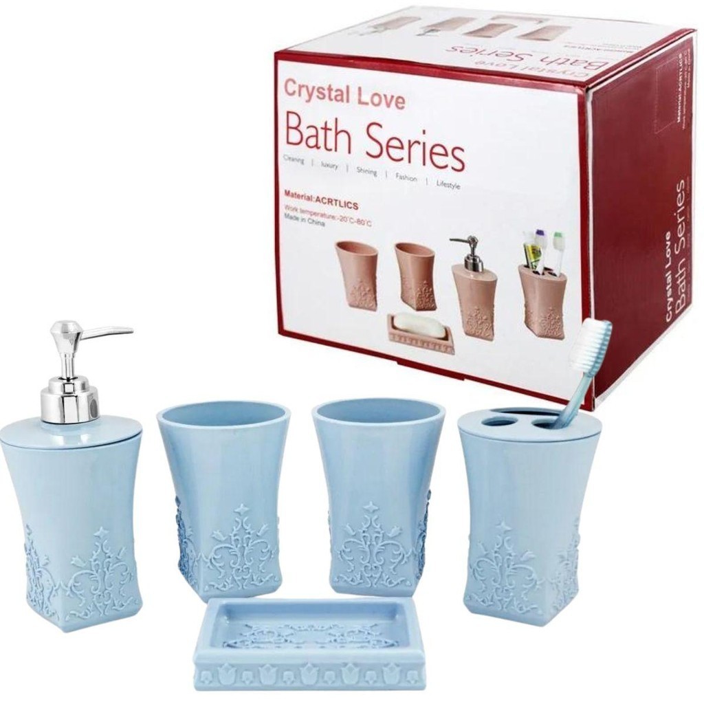 KIT BANHEIRO JACKI DESIGN KIT CRYSTAL LOVE AZUL AYJ17173