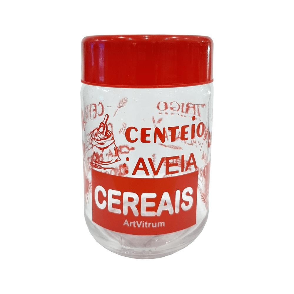 Pote para Cereais Artvitrum 600ml Vermelho - 31AV/2 em Oferta na Shopee