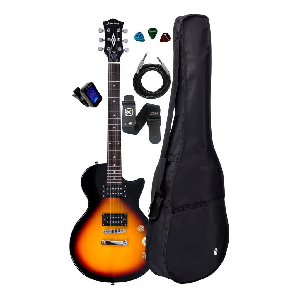 Guitarra Les Paul Strinberg Lps200 Sb Kit Capa Cabo Full