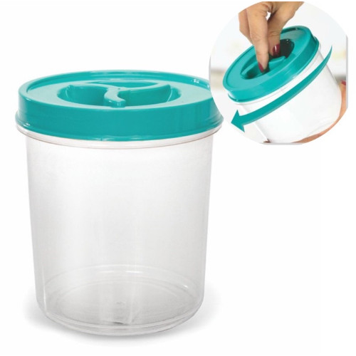 Pote Porta Mantimento  Redondo Transparente Com Tampa Sortidas 1L
