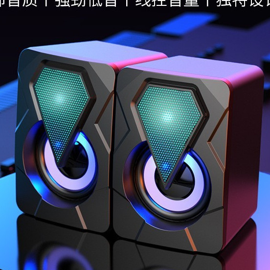 Caixa de som Pc Gamer Com Luz RGB Estéreo 2.0 Para Computador