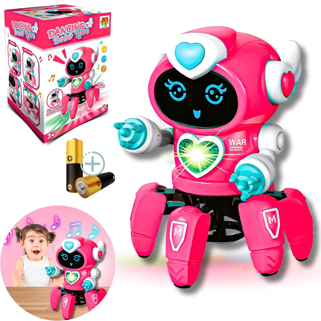 Robô Caranguejo Brinquedo Musical Dançarino Com Som E Luz Menina
