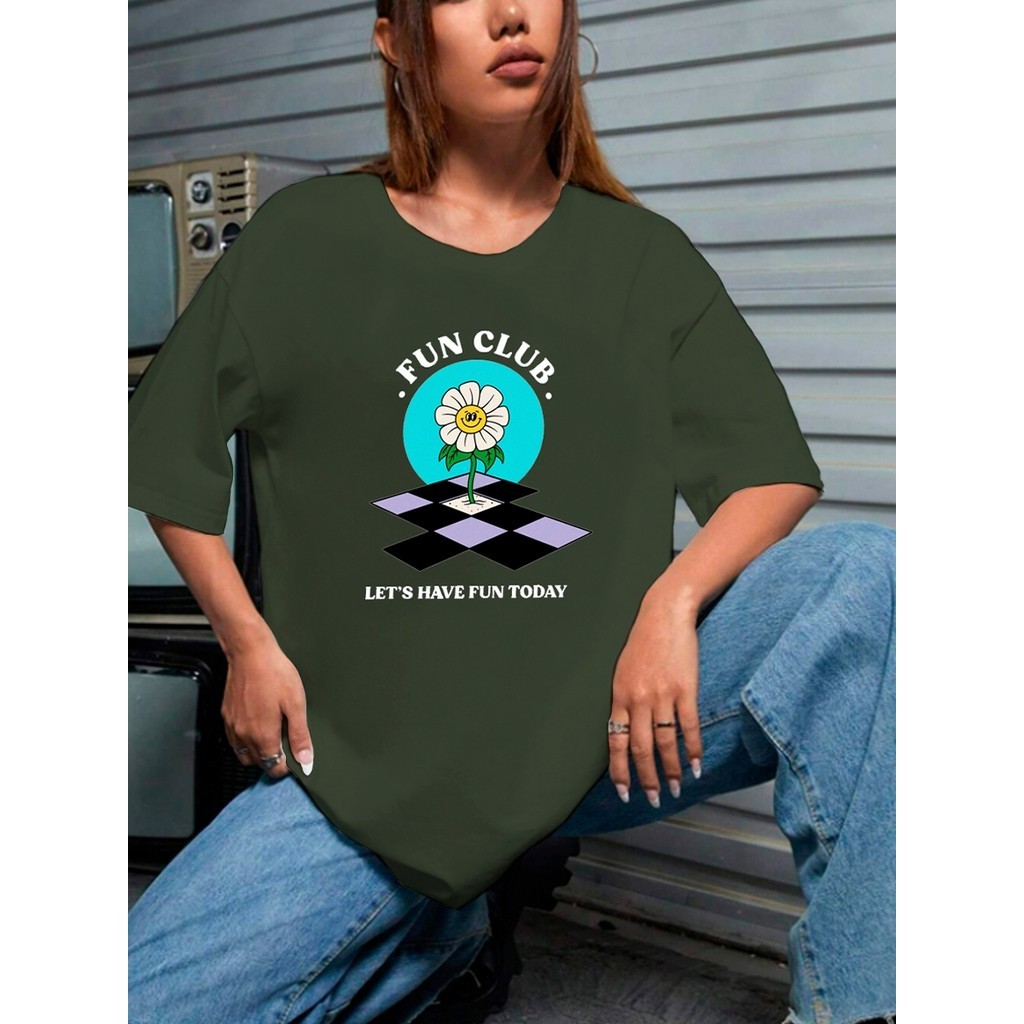 Blusa Oversized Verde Militar Básica Estilosa Estampada Camiseta Aesthetic Confortável Personalizada