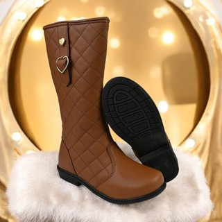 Bota Infantil Cano Alto Coturno Menina Fleca Matelassê  Lançamento em Oferta na Shopee