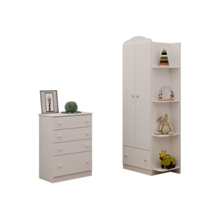 Guarda-Roupa Infantil 2 Portas 1 Gaveta com Cômoda 4 Gavetas João e Maria Multimóveis MP4355 em Oferta na Shopee