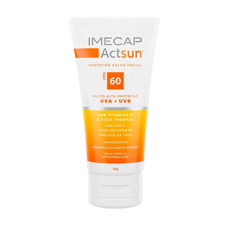 Protetor Solar Facial Imecap Actsun FPS60 Sem Cor 50g em Oferta na Shopee