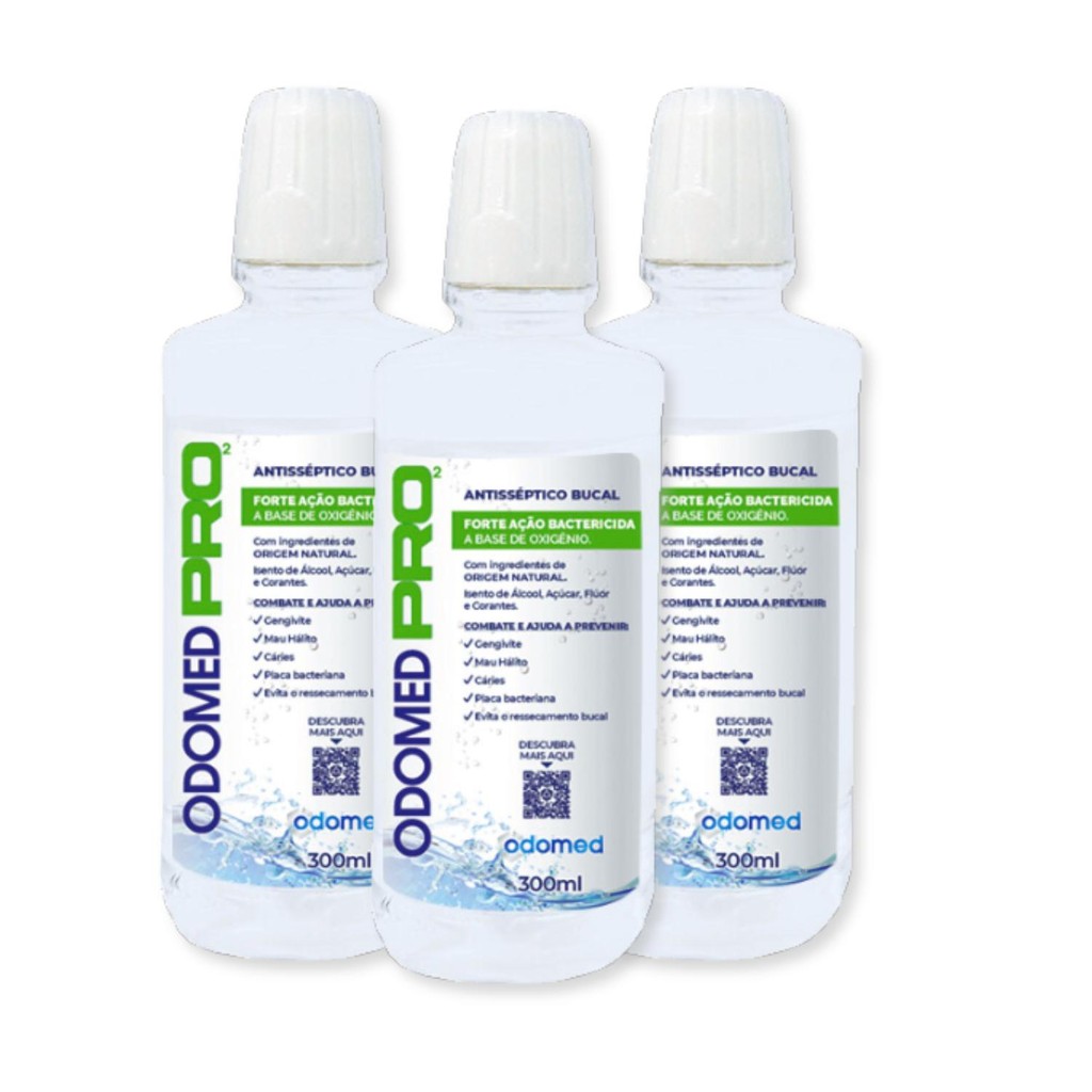 3 Enxaguante Antisseptico Bucal Odomed Pro 300ml