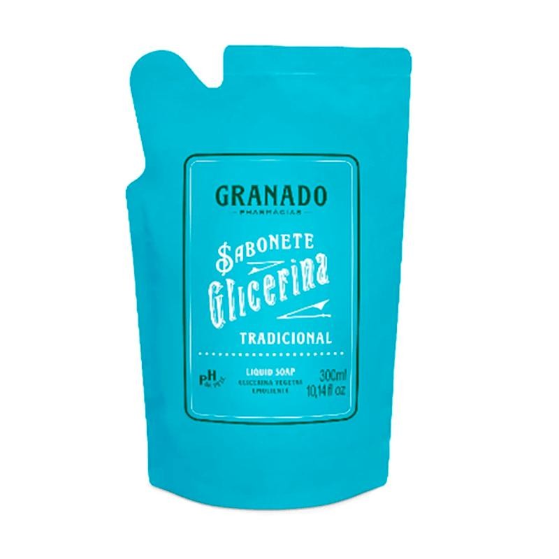Refil Sabonete Glicerina Líquido Granado Tradicional 300ml em Oferta na Shopee