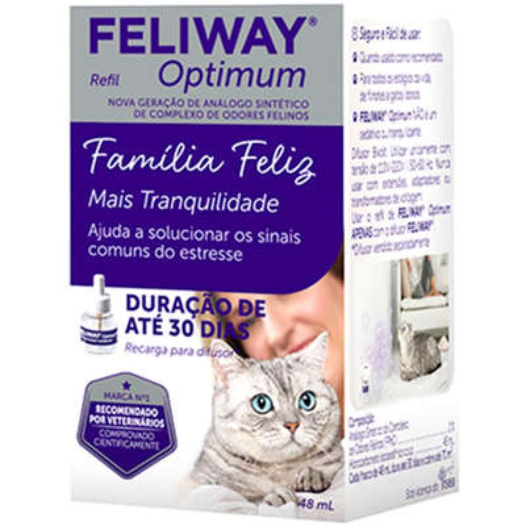 Feliway Optimum Refil 48ml - Ceva Gatos Felinos - Pets