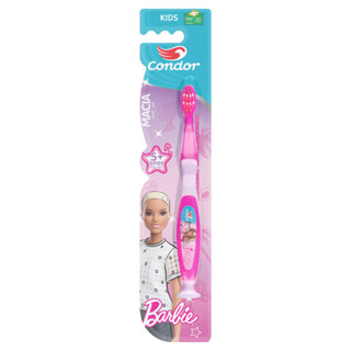 Escova Dental Macia Com Limpador De Língua E Ventosa Barbie Condor Kids+ Cabeça P em Oferta na Shopee