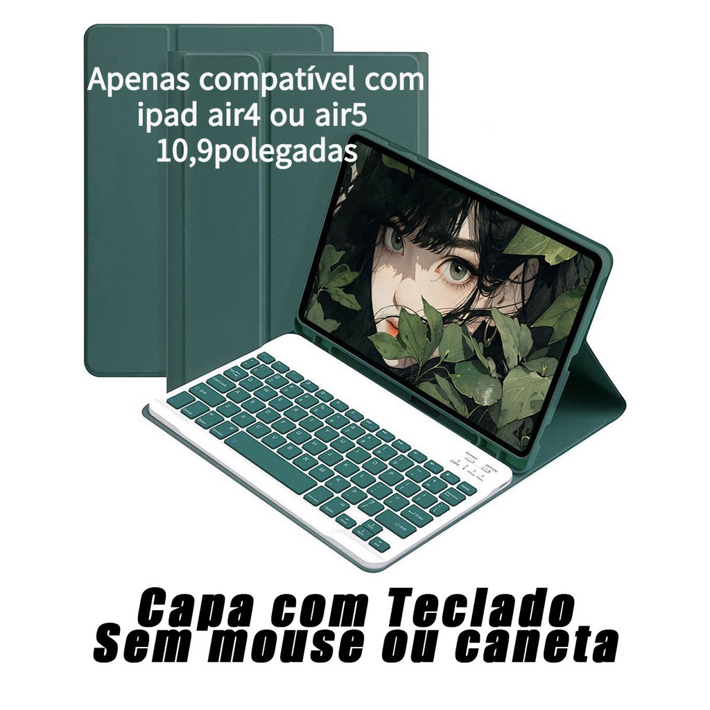 capa protetora anti-queda com Teclado para ipad air5 10,9 polegadas ou ipad air4 10,9 polegadas