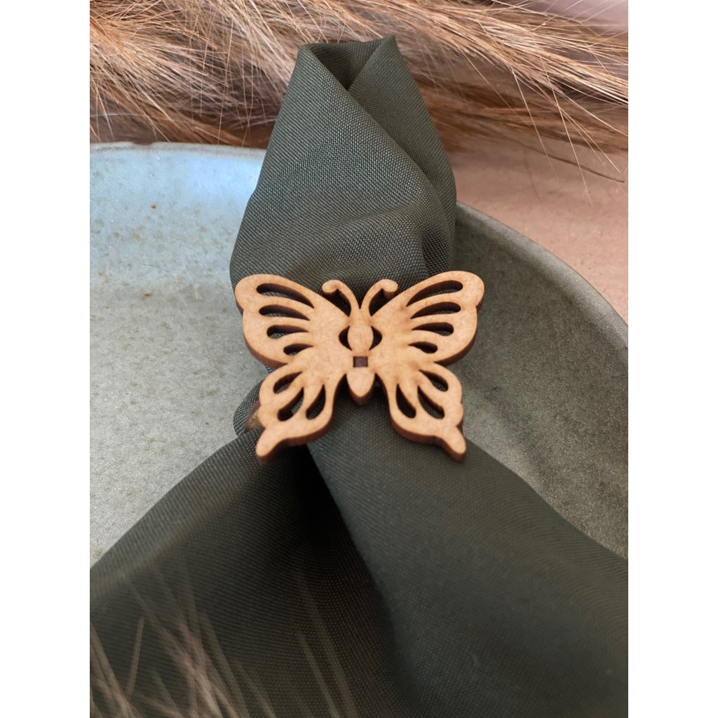 Kit 20 Porta Guardanapo MDF Cru Borboleta - Mesa Posta e Festas em Oferta na Shopee